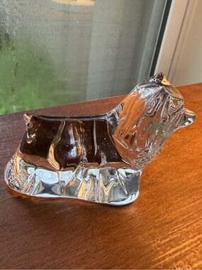 Baccarat Clear Crystal Yorkshire Terrier Yorkie Dog Puppy Figurine Paperweight